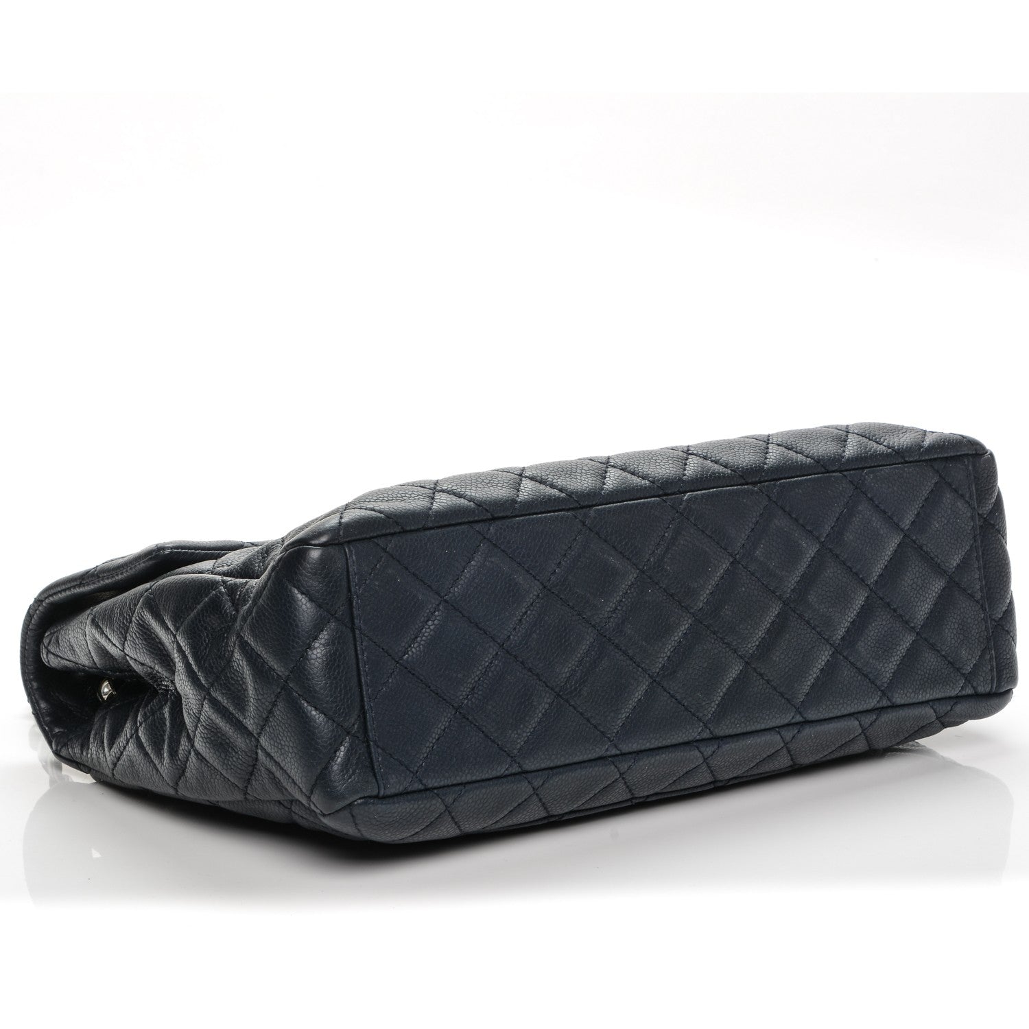 Chanel Washed Caviar Maxi Single Flap Navy 4 of 7
