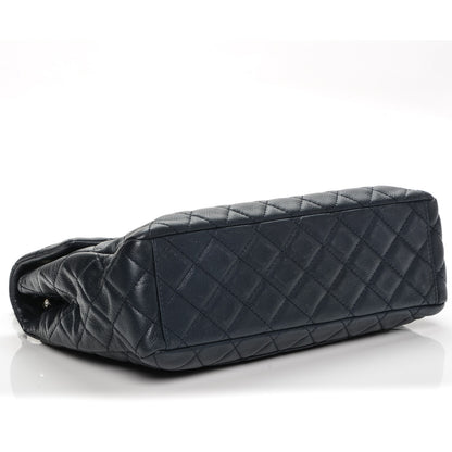 Chanel Washed Caviar Maxi Single Flap Navy 4 of 7
