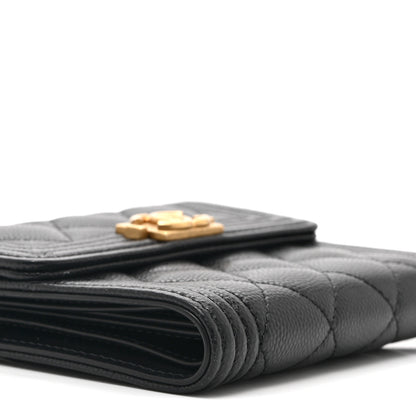 Chanel Caviar Quilted Compact Boy Wallet Black 10 of 11