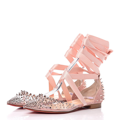Christian Louboutin PVC Veau Velours Mechante Reine Flats 35 Guimauve 3 of 7