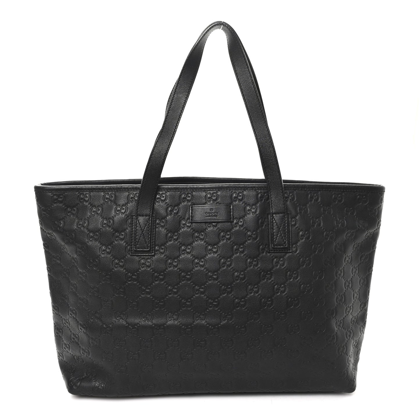 Guccissima Medium Zippered Shopping Tote Black