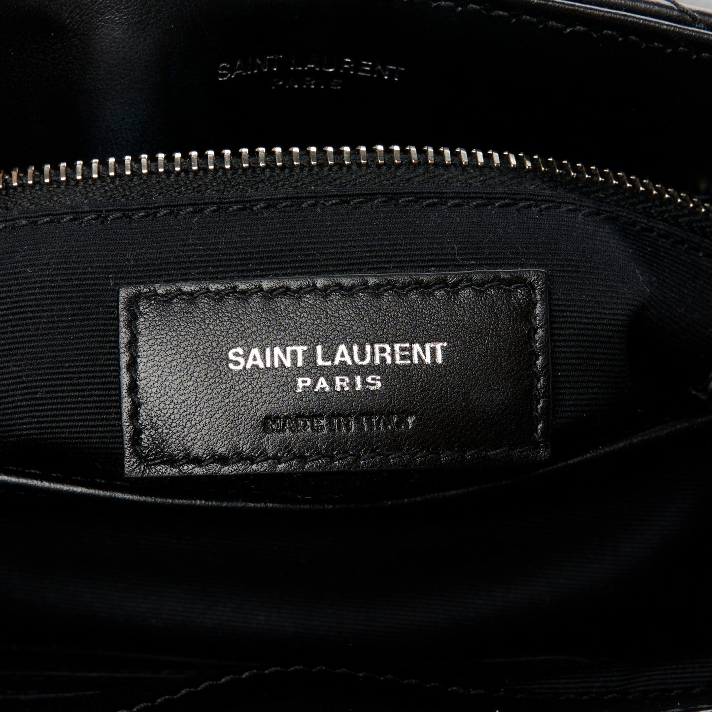Calfskin Y Quilted Monogram Toy Loulou Crossbody Bag Black
