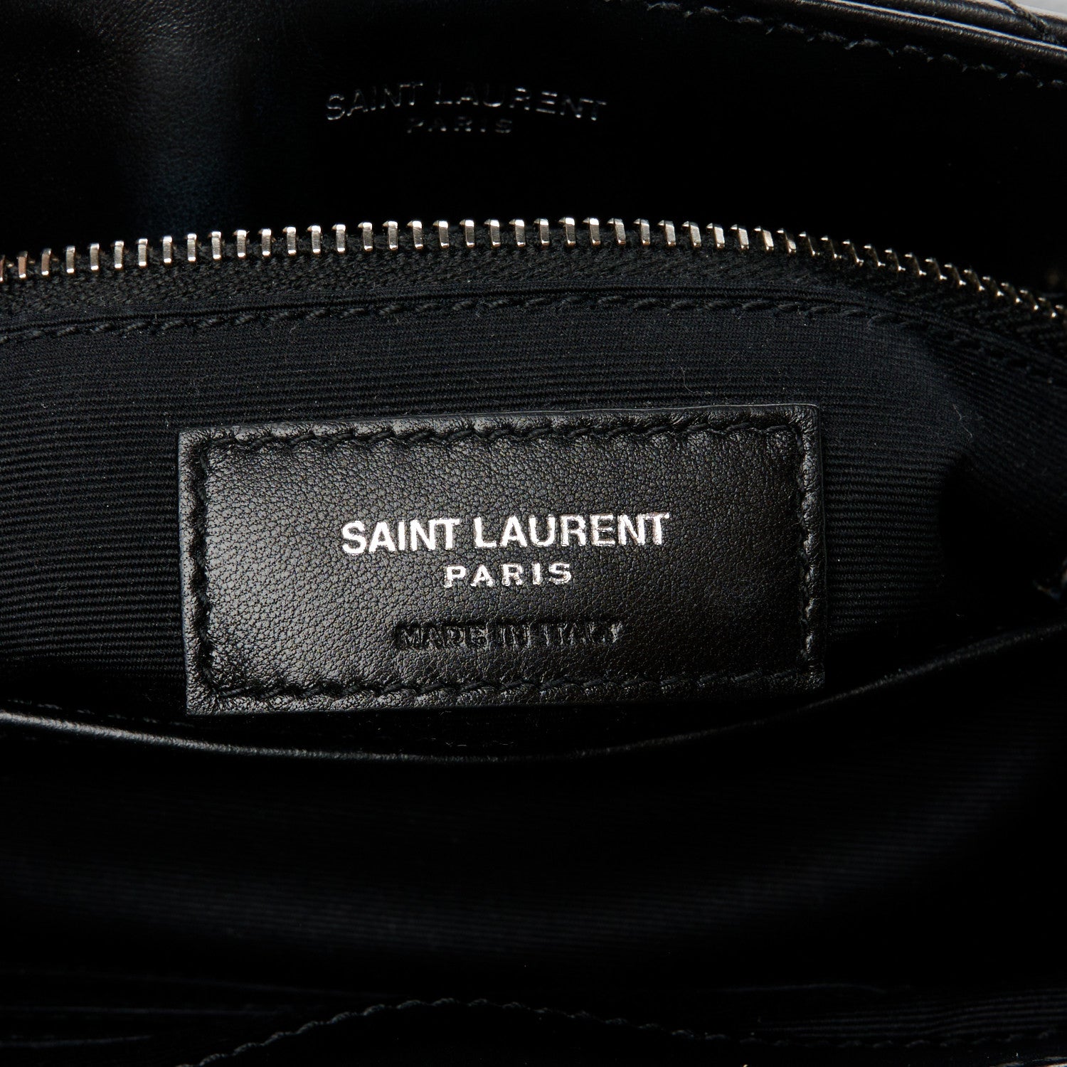 Saint Laurent Calfskin Y Quilted Monogram Toy Loulou Crossbody Bag Black 7 of 12