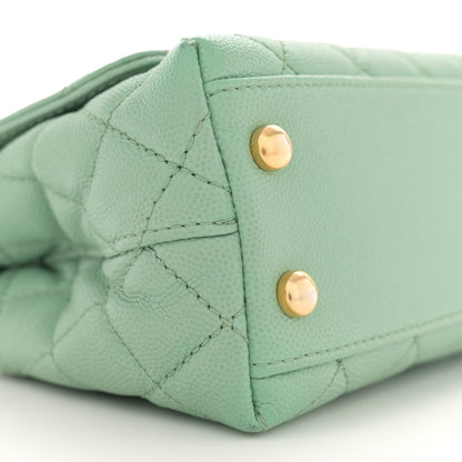 Chanel Caviar Quilted Extra Mini Coco Chain Handle Flap Light Green 9 of 12