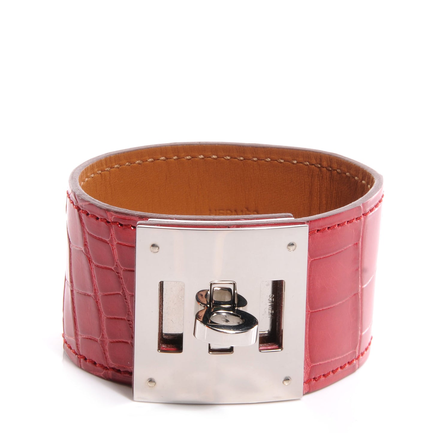 Shiny Alligator Kelly Dog Cuff Braise