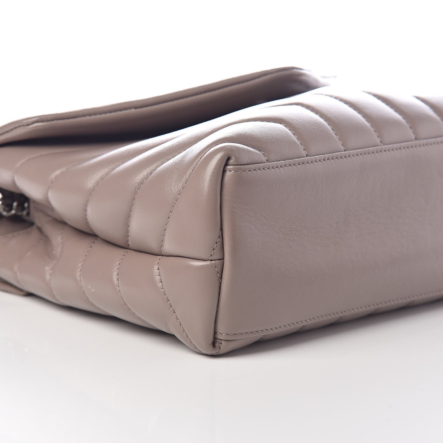 Calfskin Y Quilted Monogram Small Loulou Chain Satchel Taupe Sable