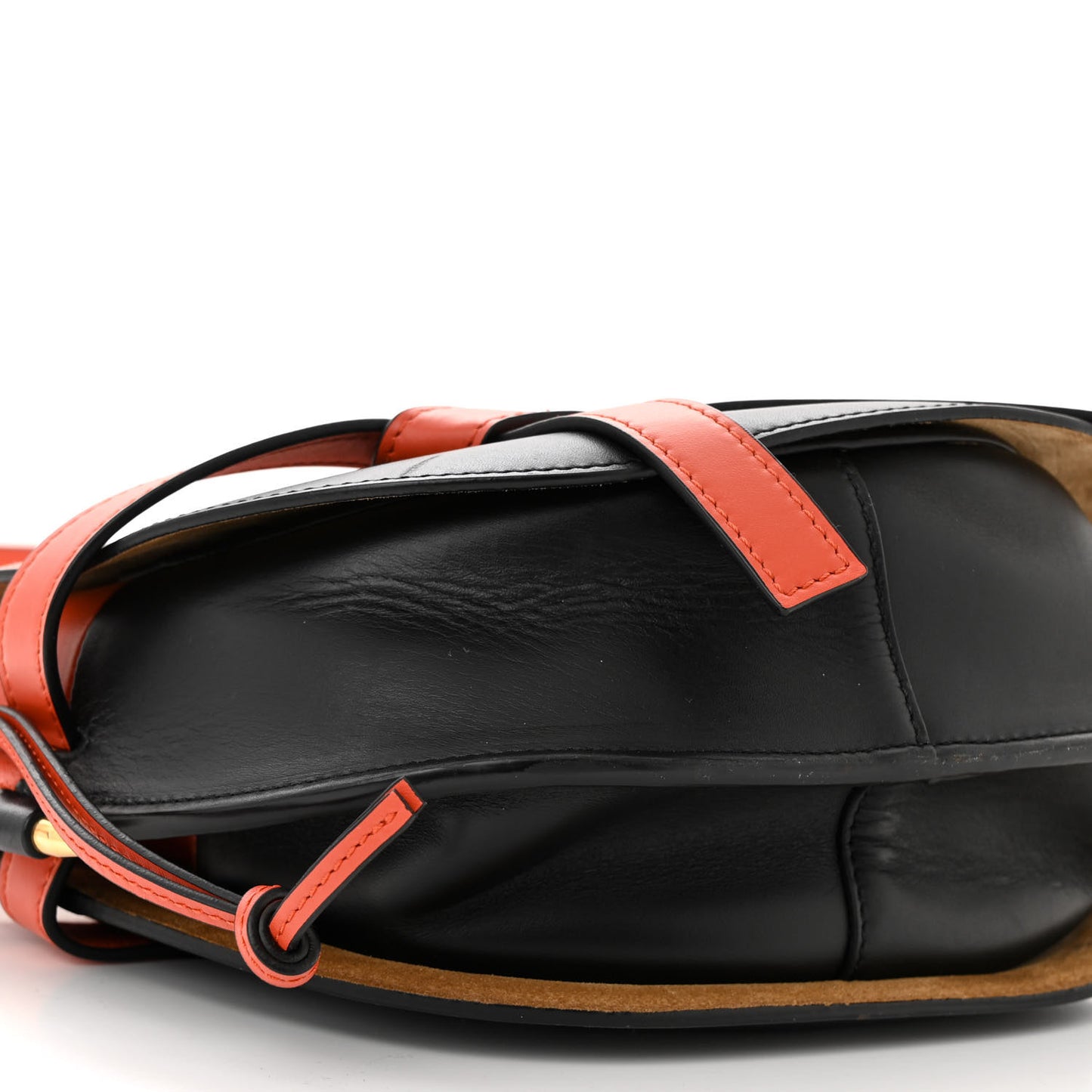 Calfskin Small Gate Crossbody Bag Orange Black
