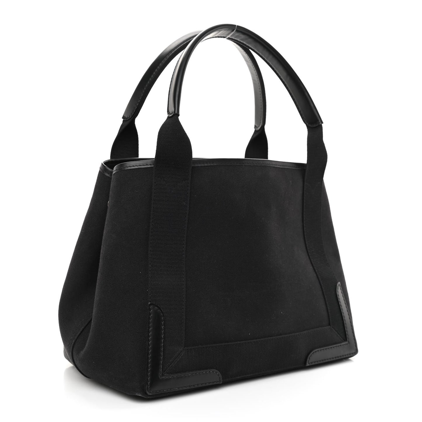Cotton Canvas Calfskin S Navy Cabas Black