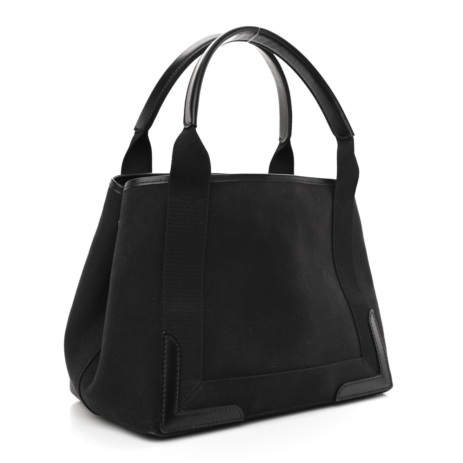 Balenciaga Cotton Canvas Calfskin S Navy Cabas Black 4 of 10