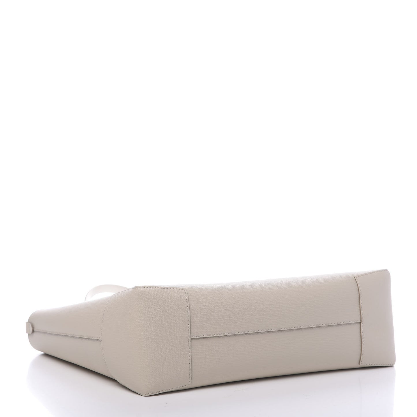 Calfskin TB Motif Embossed Medium Tote Limestone