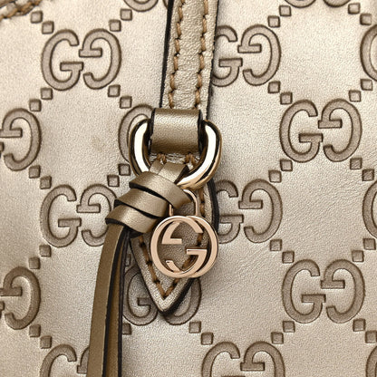 Gucci Metallic Guccissima Medium Bree Shoulder Bag Golden Beige 8 of 11