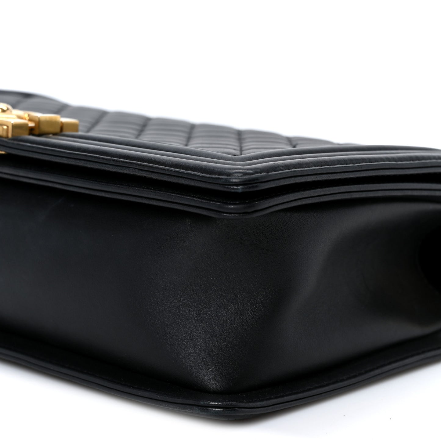 Calfskin Quilted New Medium Boy Flap Black