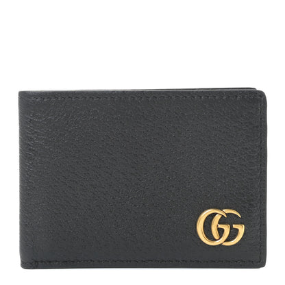 Gucci Calfskin Boar Effect GG Marmont Bi-Fold Wallet Black 1 of 10