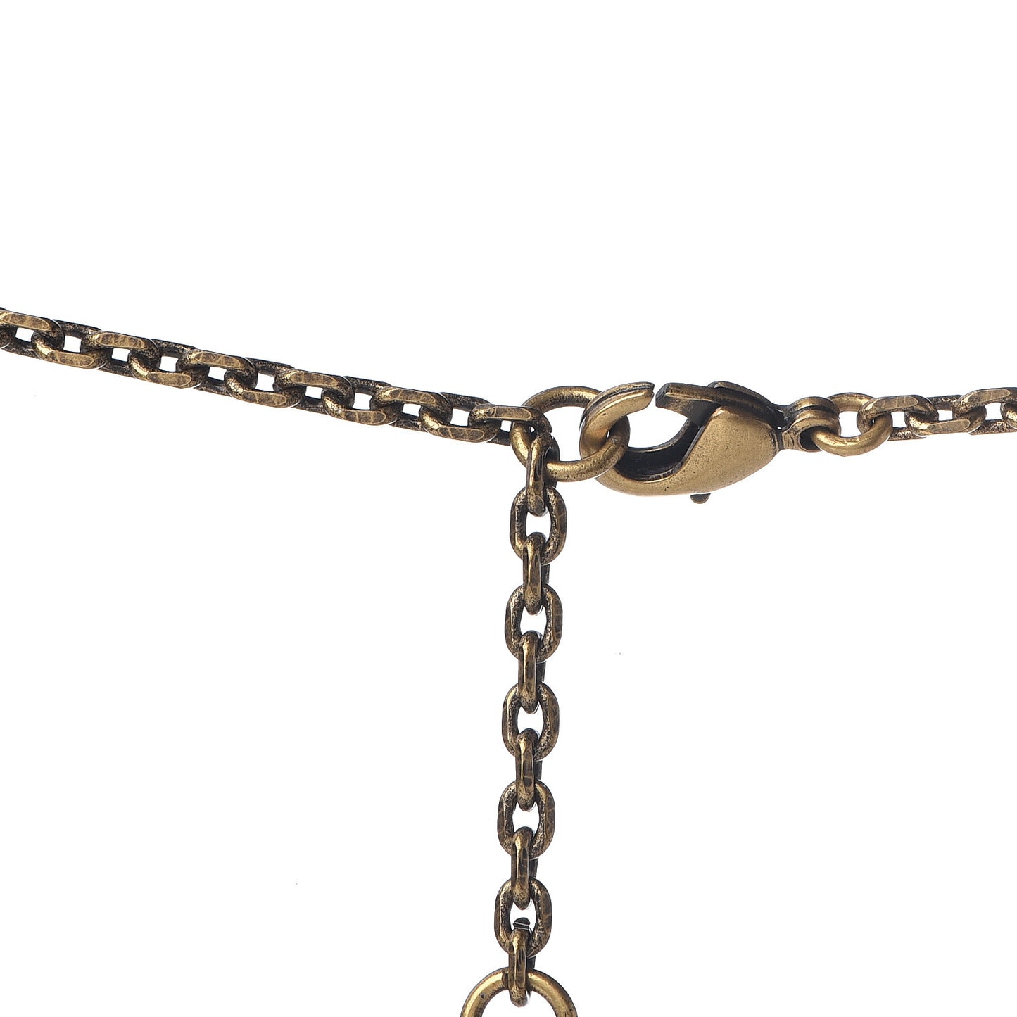 Metal Long Necklace Aged Gold
