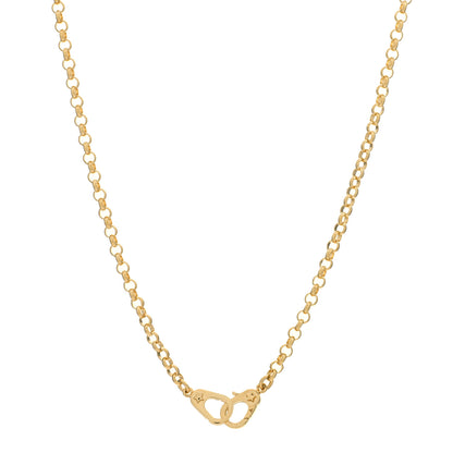 Foundrae 18K Yellow Gold Medium Belcher Sister Hook Chain Necklace 1 of 3