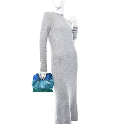 Versace Suede Crystal Pouch Blue Multicolor 2 of 12