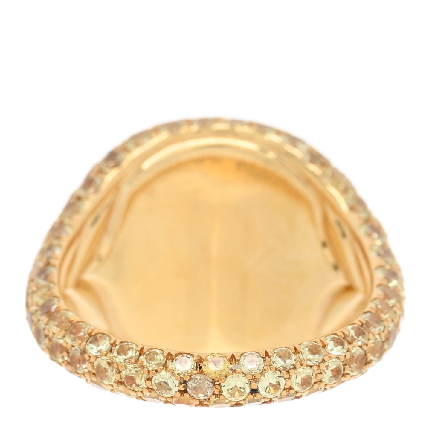 18K Yellow Gold Yellow Sapphire 13mm Pave Pinky Ring 45 3.25