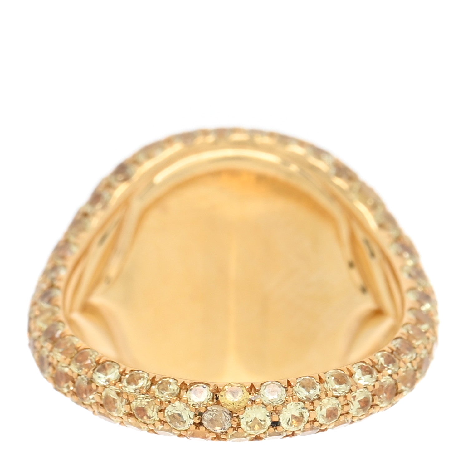 David Yurman 18K Yellow Gold Yellow Sapphire 13mm Pave Pinky Ring 45 3.25 3 of 5