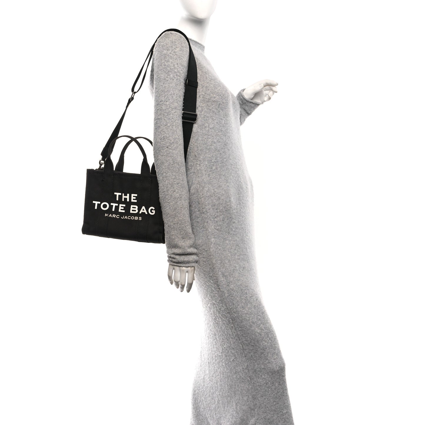 Cotton Canvas Small The Traveler Tote Bag Black