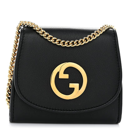 Gucci Roxy Calfskin Medium Blondie Chain Wallet Black 1 of 11