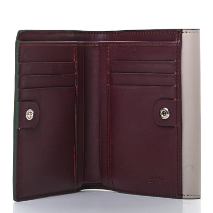 Fendi Vitello Century Bi-Color Peekaboo Compact Wallet Grigio Polvere Bordeaux 5 of 7