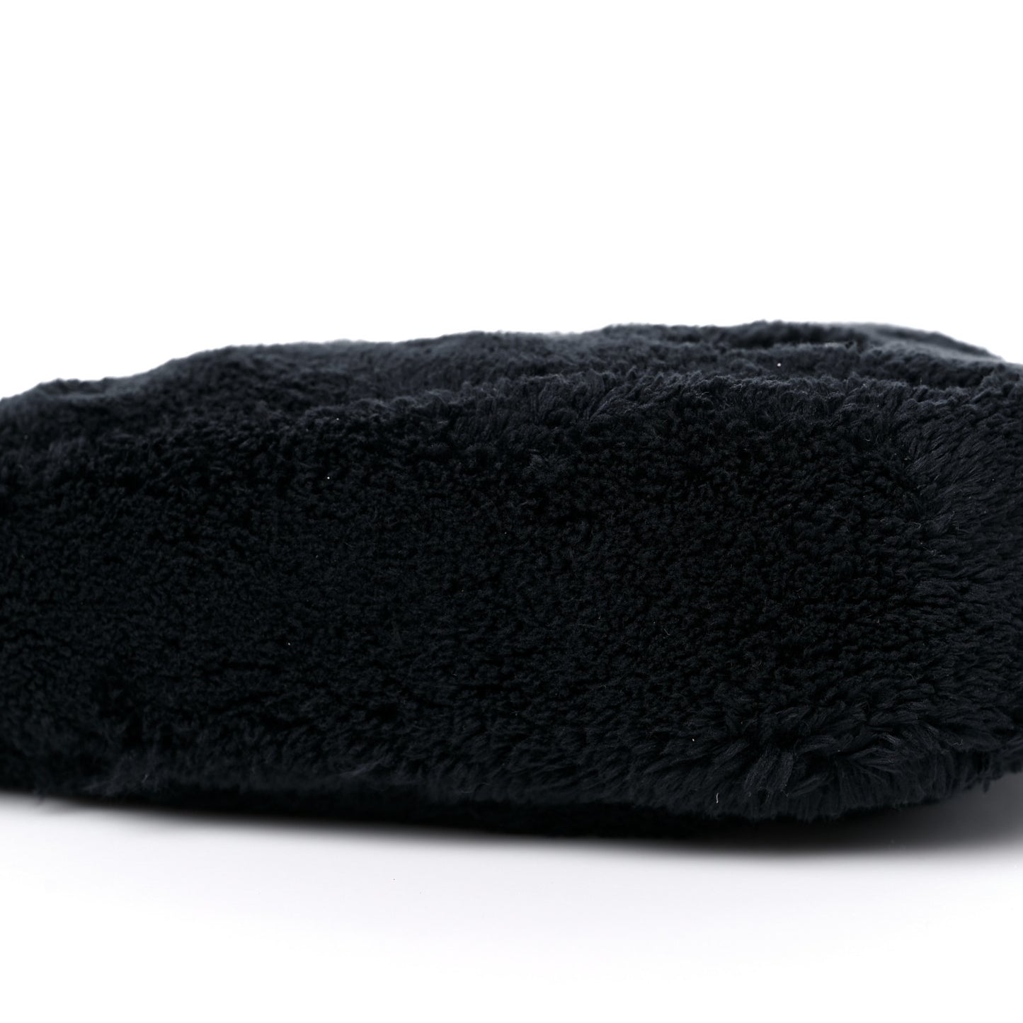 Terry Cloth Triangle Pouch Bag Black White