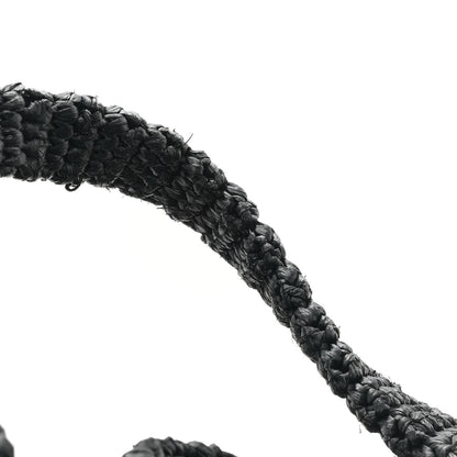 Prada Yarn Raffia Effect Crochet Logo Tote Black 11 of 12