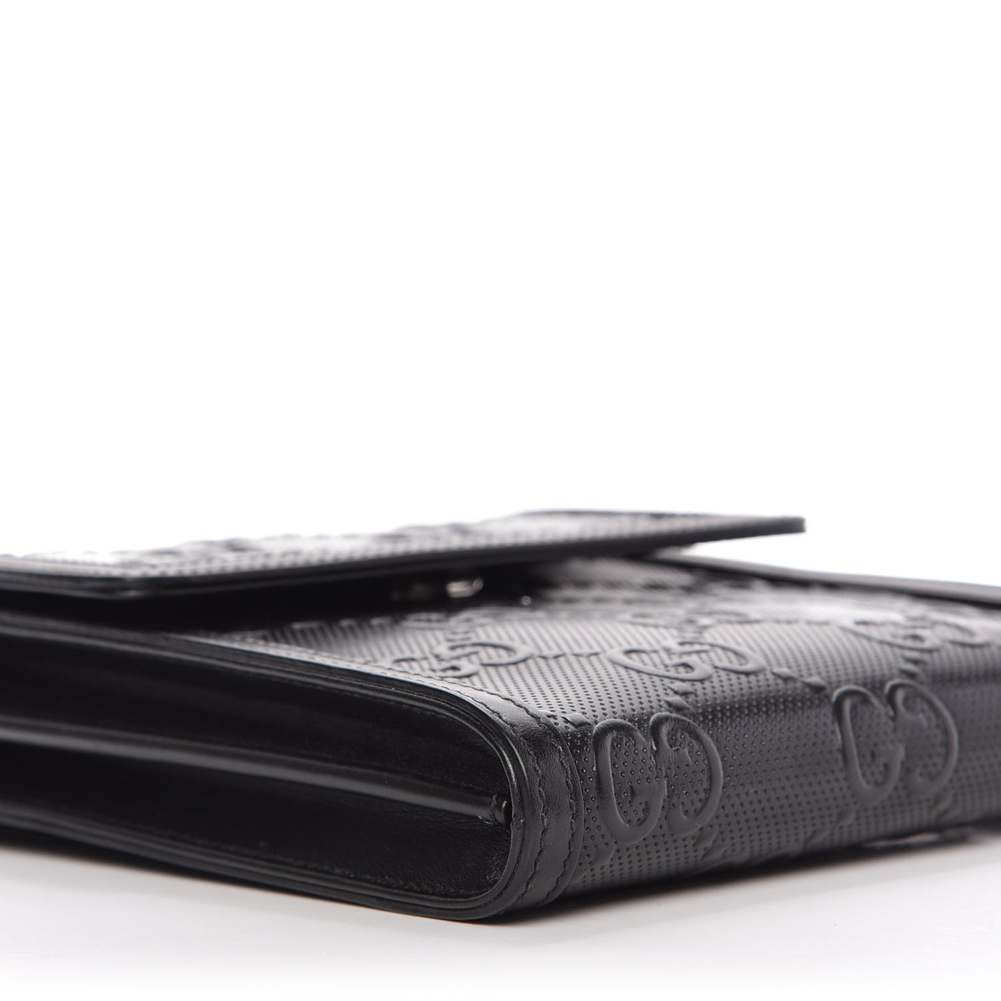 Calfskin GG Tennis Embossed Messenger Bag Black