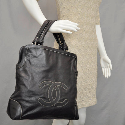 Chanel Leather Soho CC Shopper Tote Black 2 of 10