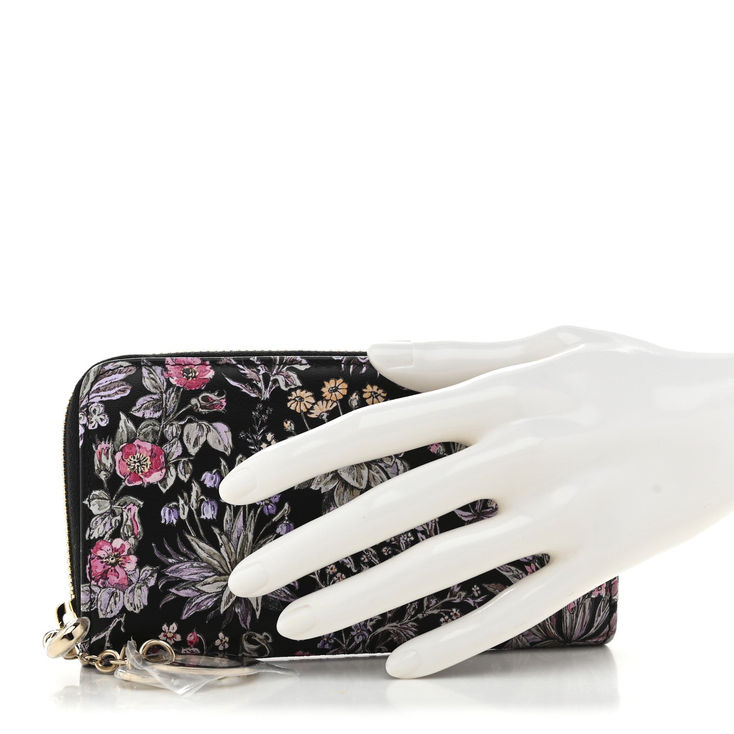 Christian Dior Calfskin Millefiori Printed Lady Dior Zip Wallet