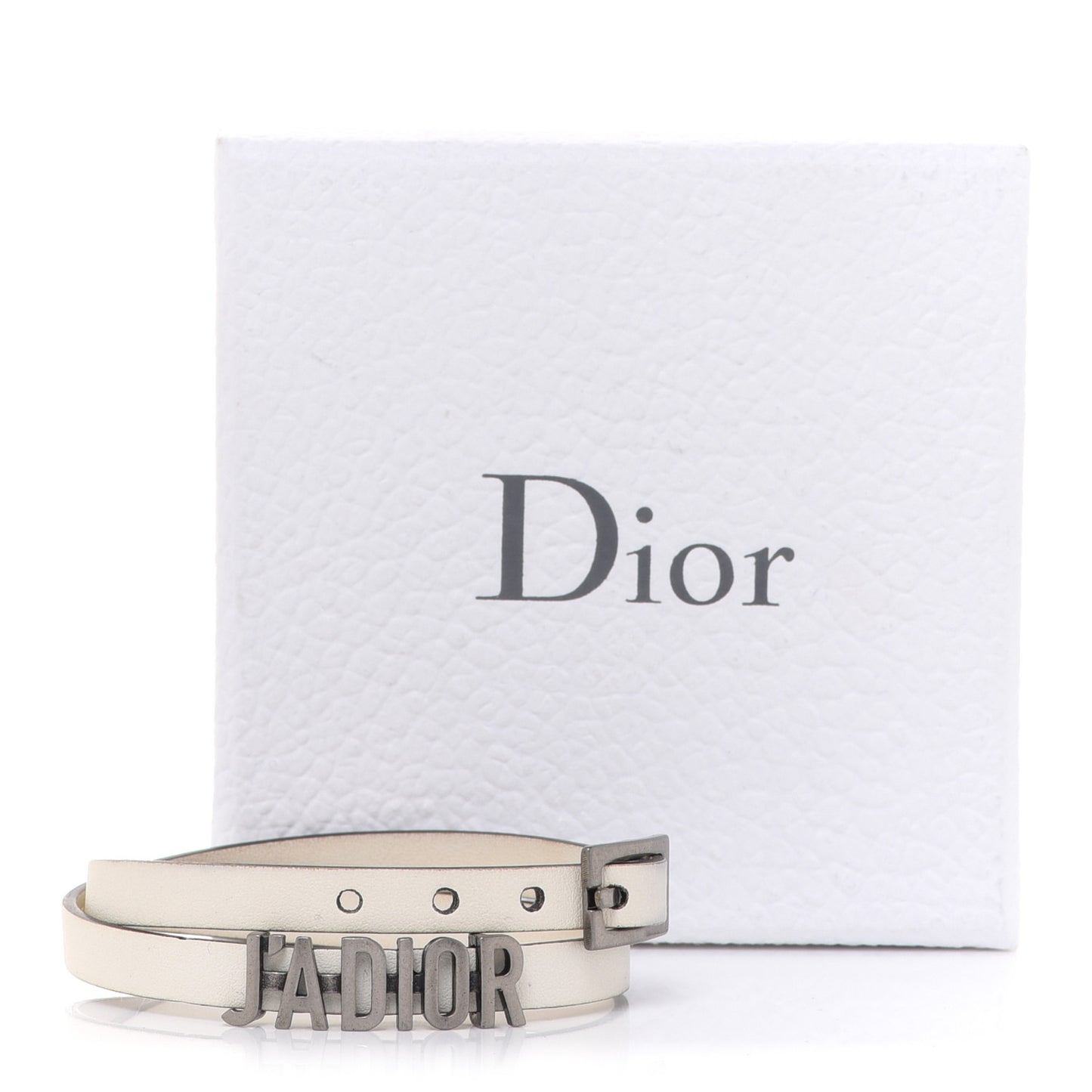 Calfskin J'Adior Logo Choker Necklace White