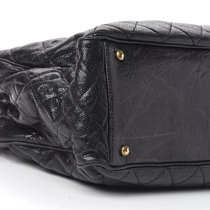 Chanel Glazed Caviar Quilted Small Shiva Tote Black 9 of 11