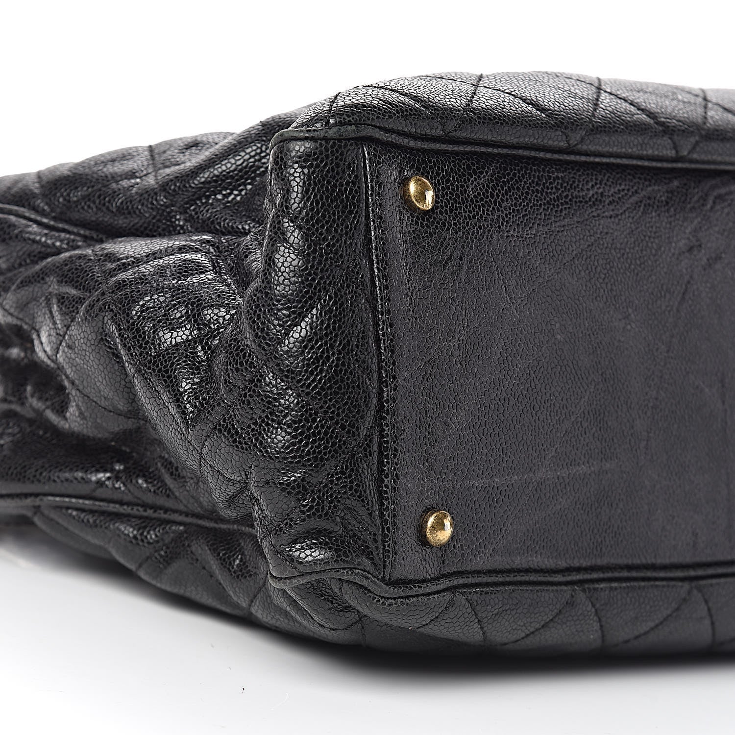 Chanel Glazed Caviar Quilted Small Shiva Tote Black 9 of 11