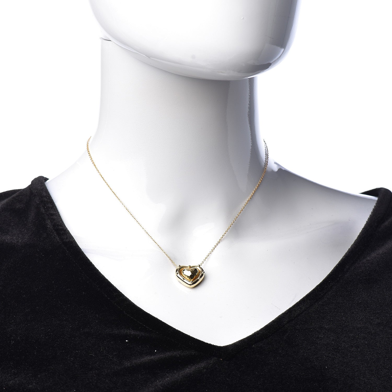 Tiffany 18K Yellow Gold Paloma Picasso Hammered Heart Pendant Necklace 2 of 7