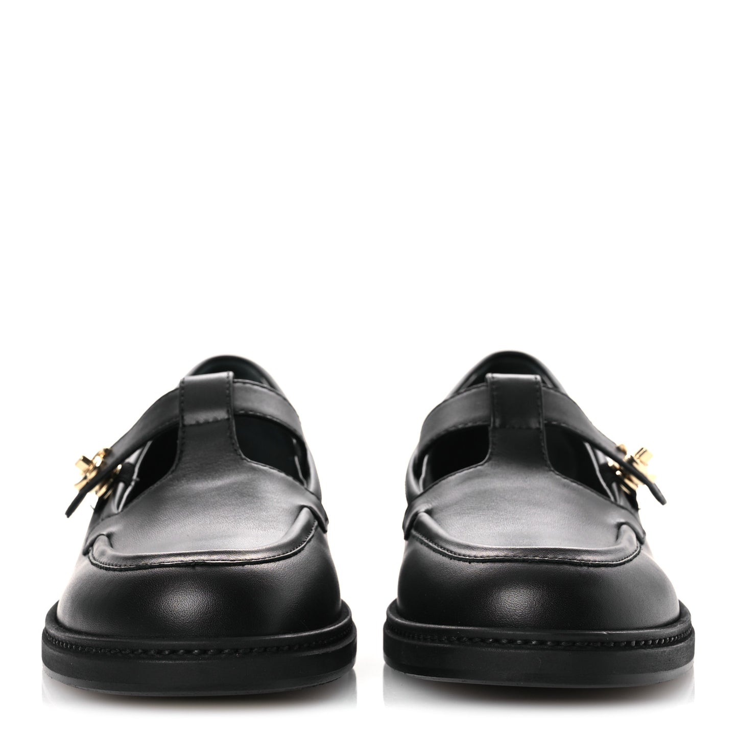 Calfskin CC Turnlock Moccasins 40 Black