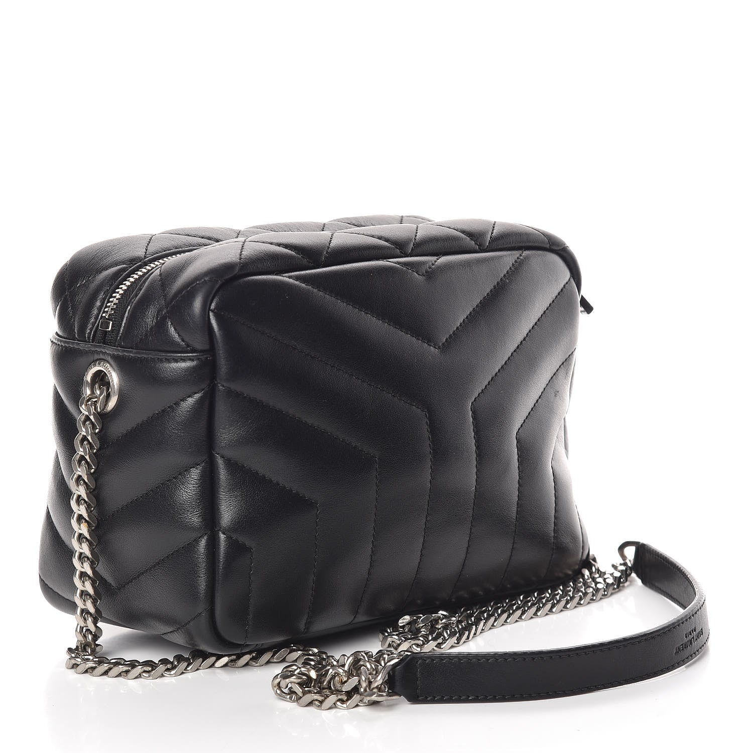 Saint Laurent Calfskin Y Quilted Monogram Small Loulou Bowling Bag Black 3 of 9