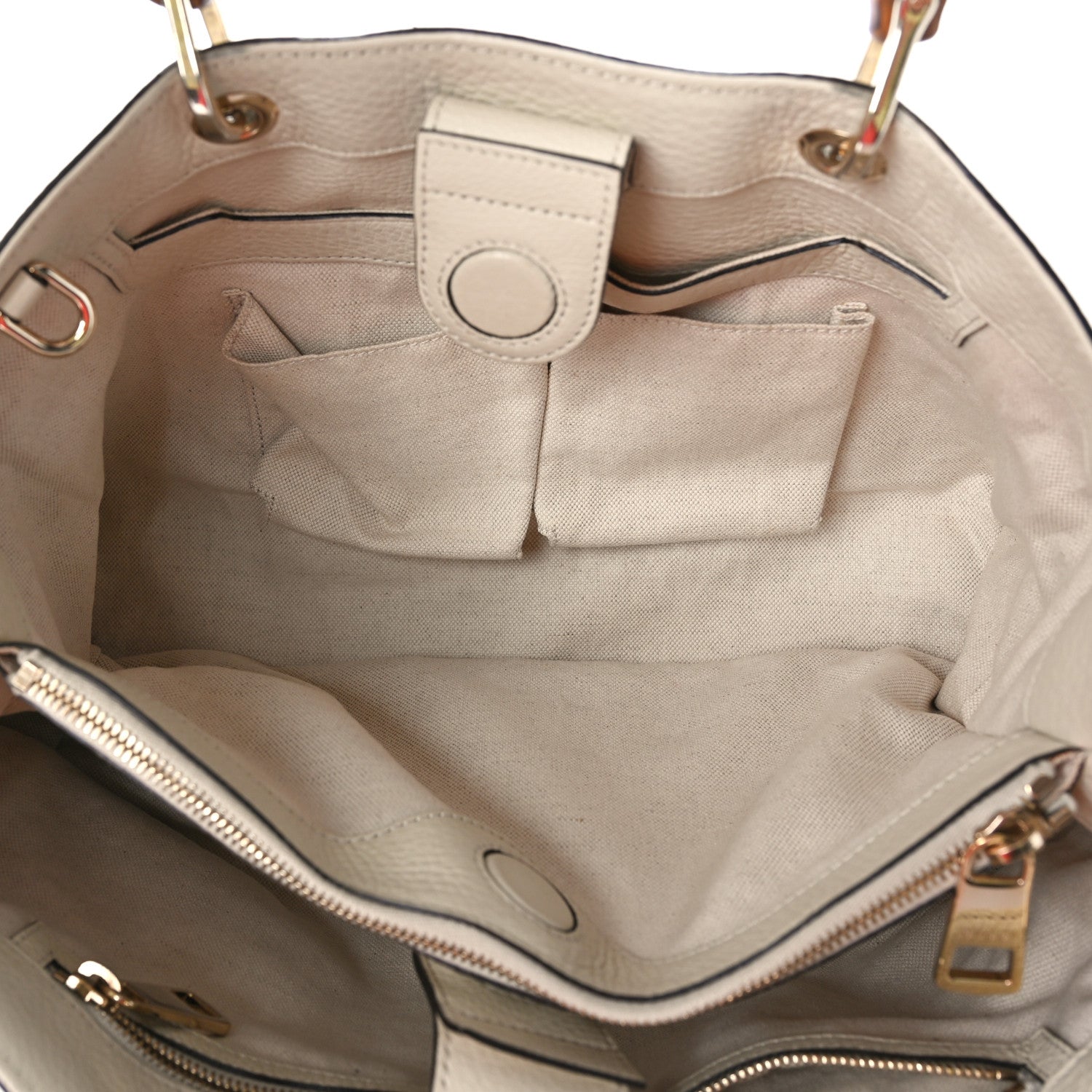 Gucci Pebbled Calfskin Medium Bamboo Shopper Tote Off White 6 of 13