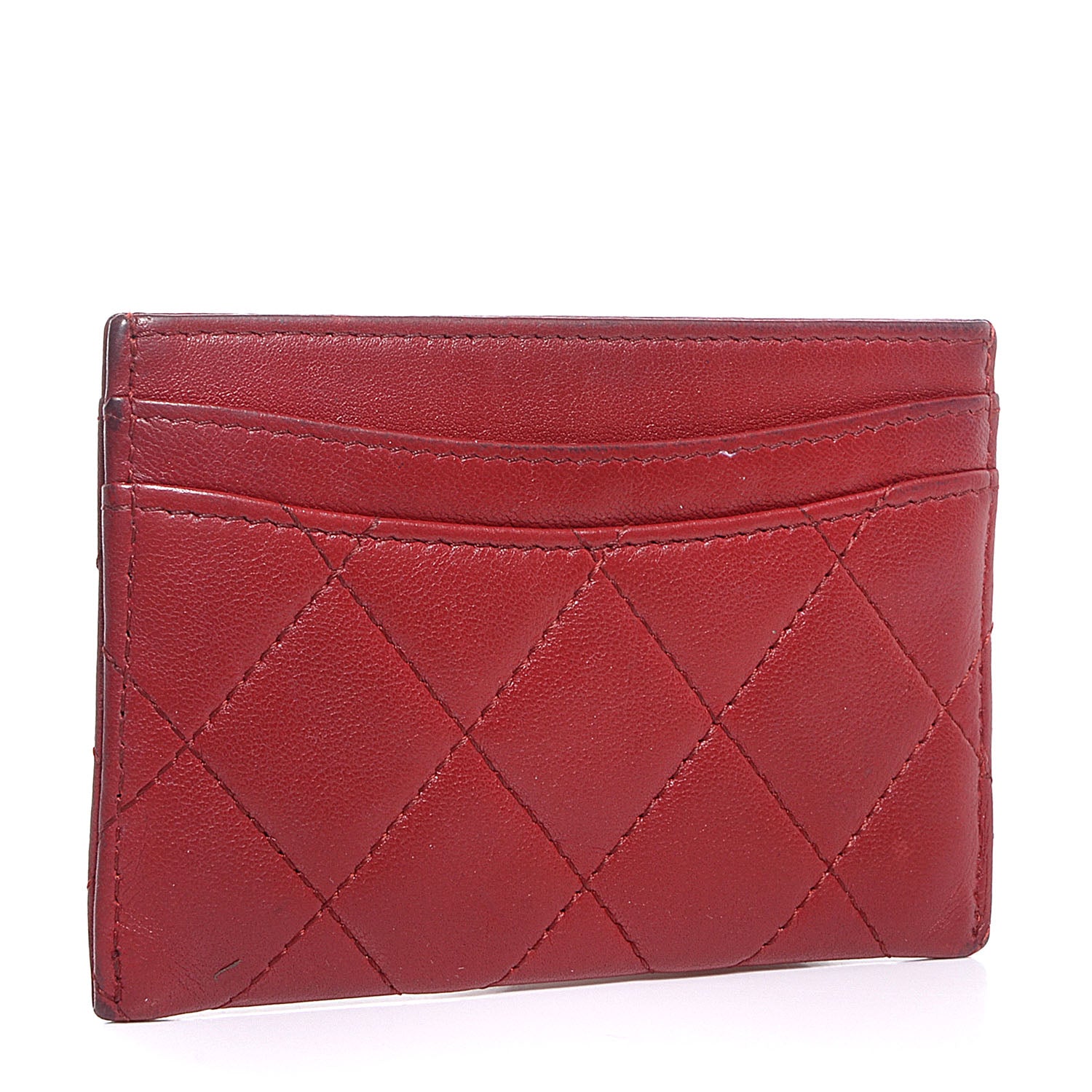 Chanel Lambskin Quilted Card Holder Red 3 of 8
