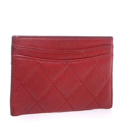Chanel Lambskin Quilted Card Holder Red 3 of 8
