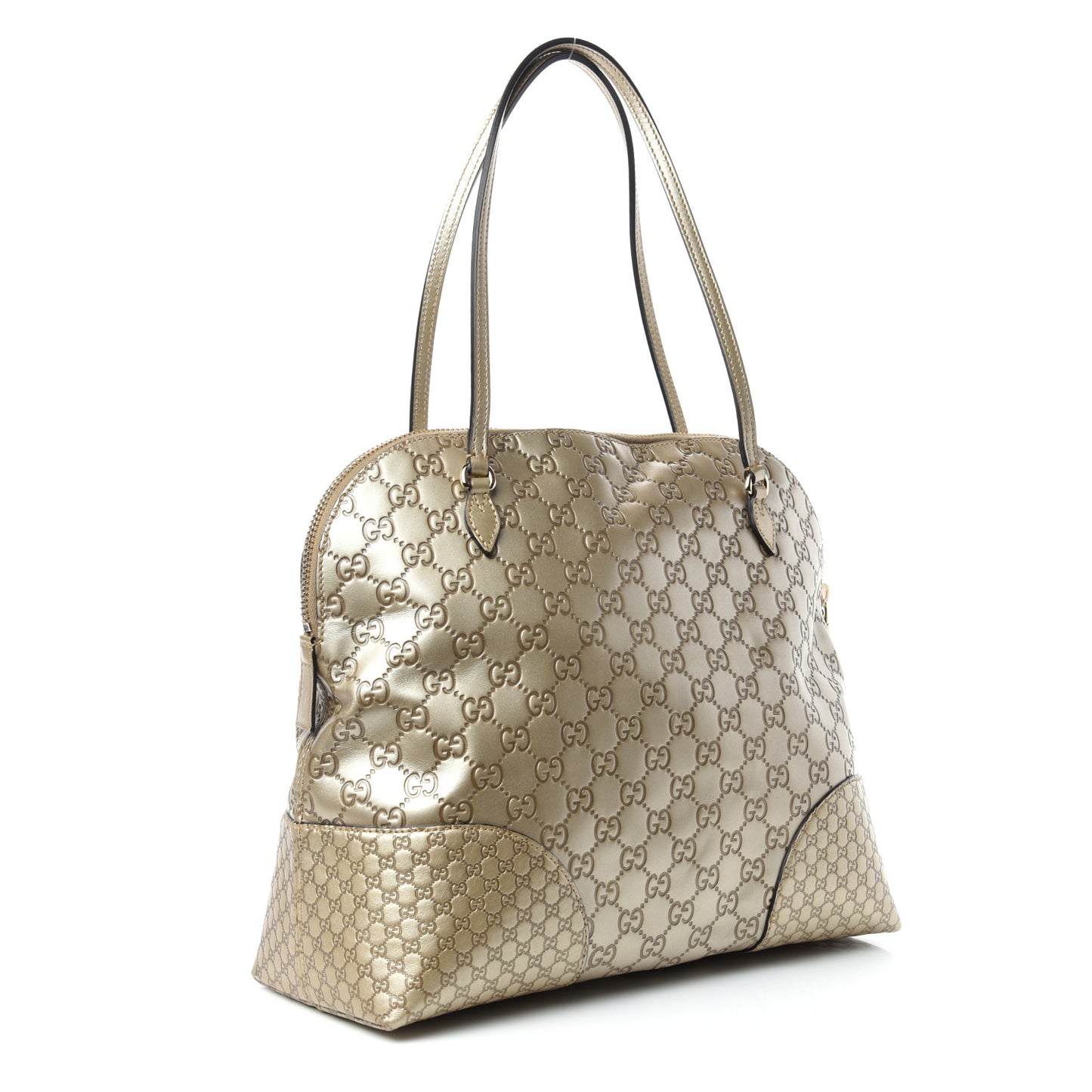 Metallic Guccissima Medium Bree Shoulder Bag Gold