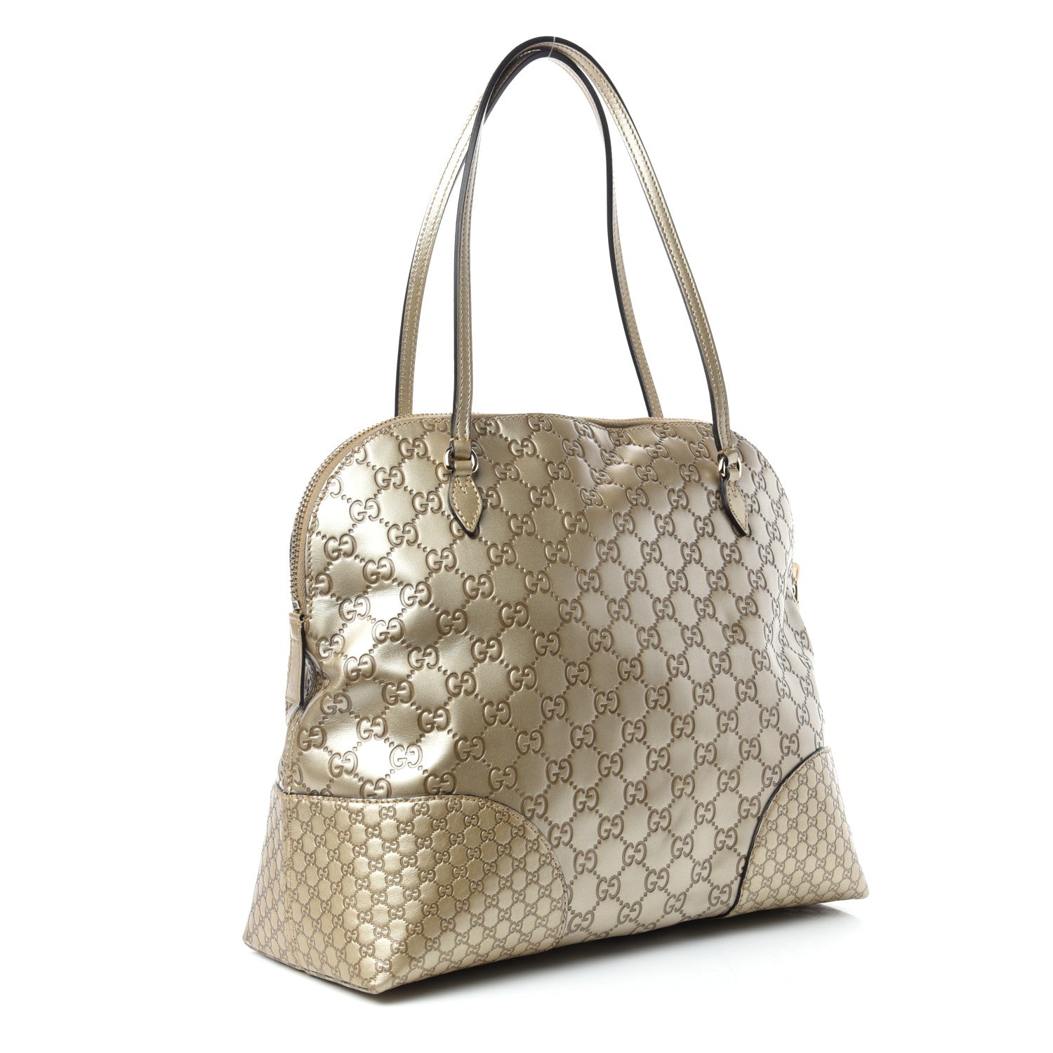 Gucci Metallic Guccissima Medium Bree Shoulder Bag Gold 3 of 10