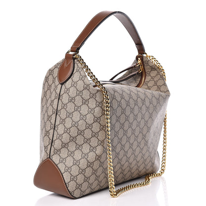 Gucci GG Supreme Monogram Large Linea A Hobo Light Brown 3 of 9