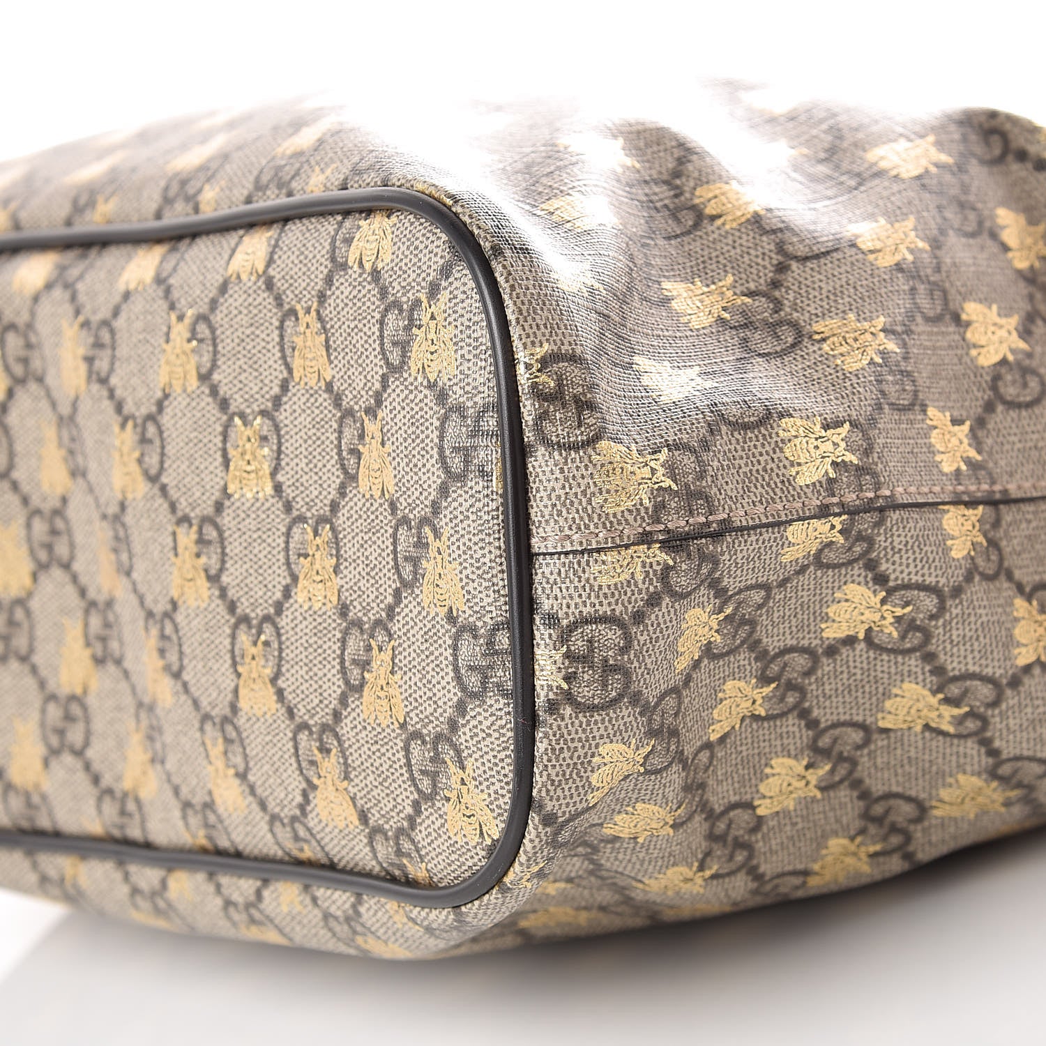 Gucci Soft GG Supreme Monogram Bees Small Crossbody Tote Beige Oro Black 12 of 12