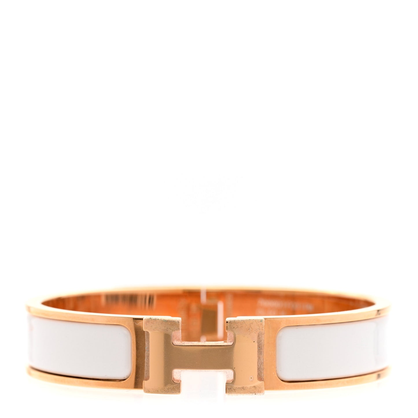 Enamel Narrow Clic Clac H Bracelet PM White