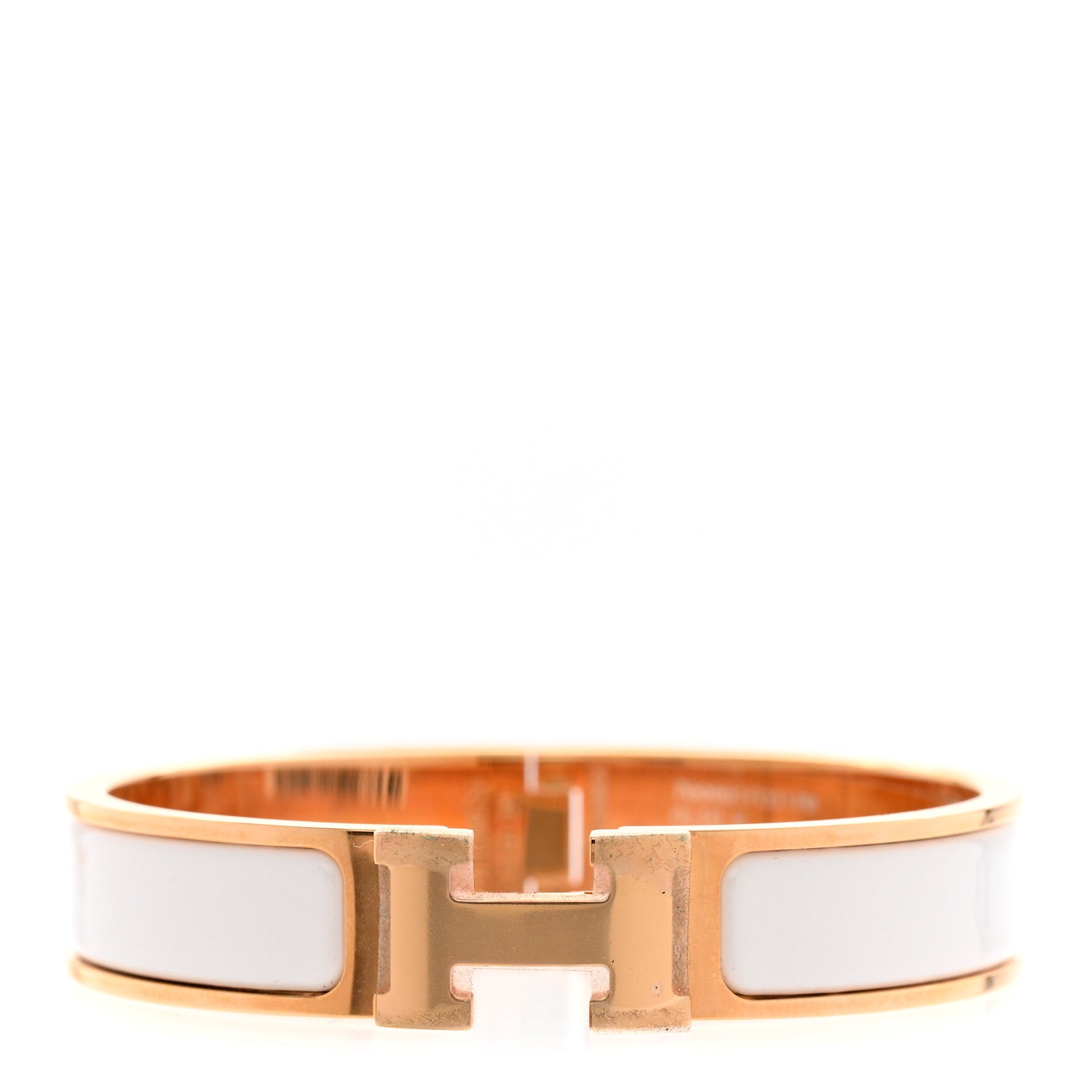 Hermes Enamel Narrow Clic Clac H Bracelet PM White 1 of 6