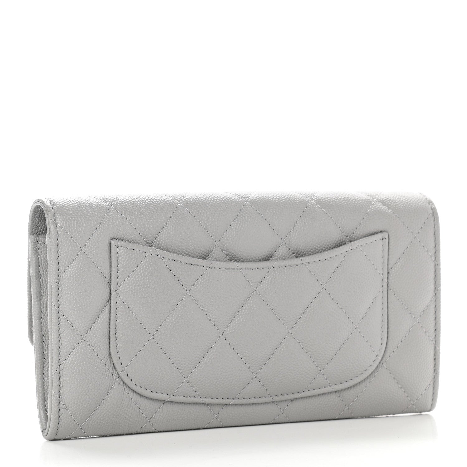 Chanel Caviar Quilted Large Flap Wallet Grey 3 of 8