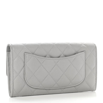 Chanel Caviar Quilted Large Flap Wallet Grey 3 of 8