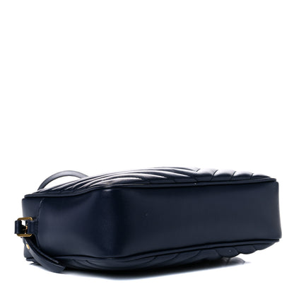 Saint Laurent Calfskin Matelasse Monogram Lou Camera Bag Navy 4 of 12