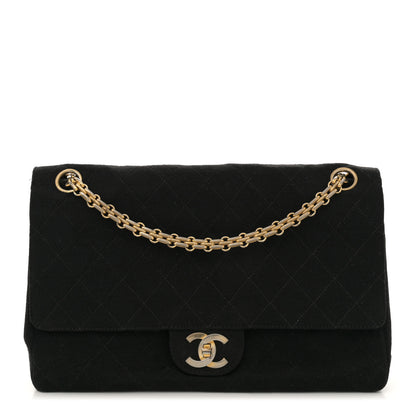 Chanel Jersey Quilted Medium Double Flap Black 1 of 12