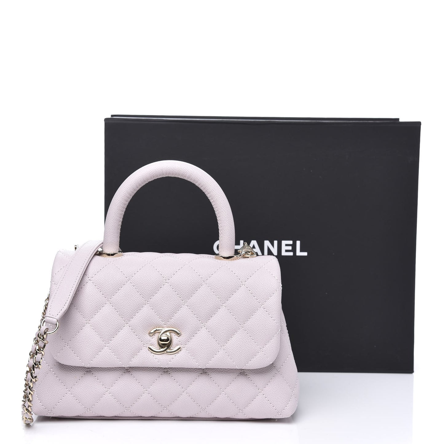 Caviar Quilted Mini Coco Handle Flap Lilas Lilac